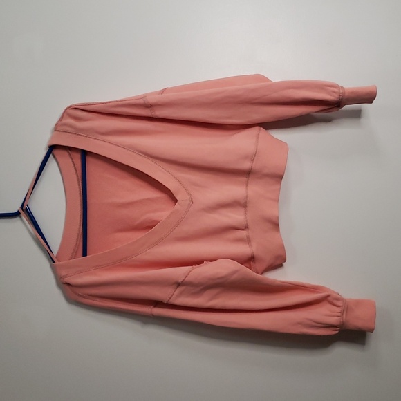 FREE PEOPLE PEACH TAKE ME BACK PULLOVER SWEATSHIRT TOP SZ xS 22" - Picture 3 of 8